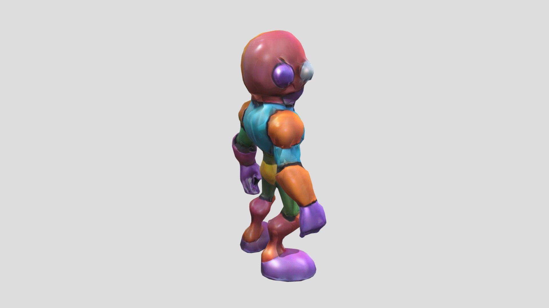 A 3D render of a robot character with a colorful - Download Free 3D ...