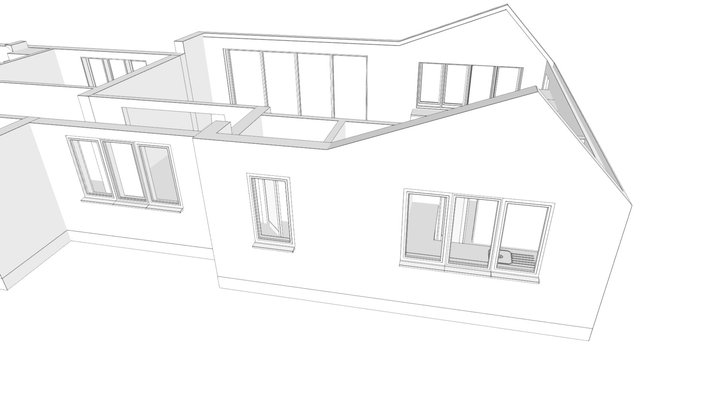 bigger kitchen and windows to left 3D Model