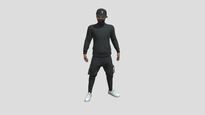 freefire_blacktshirt_character_by_pacegaming_ff 3D Model