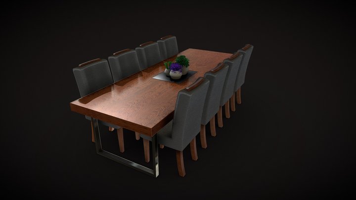 Dining table set 3D Model