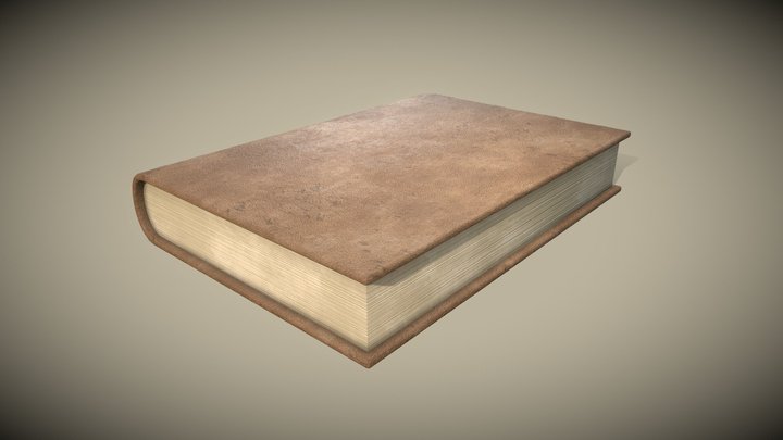 Old and Worn Leather Book 3D Model