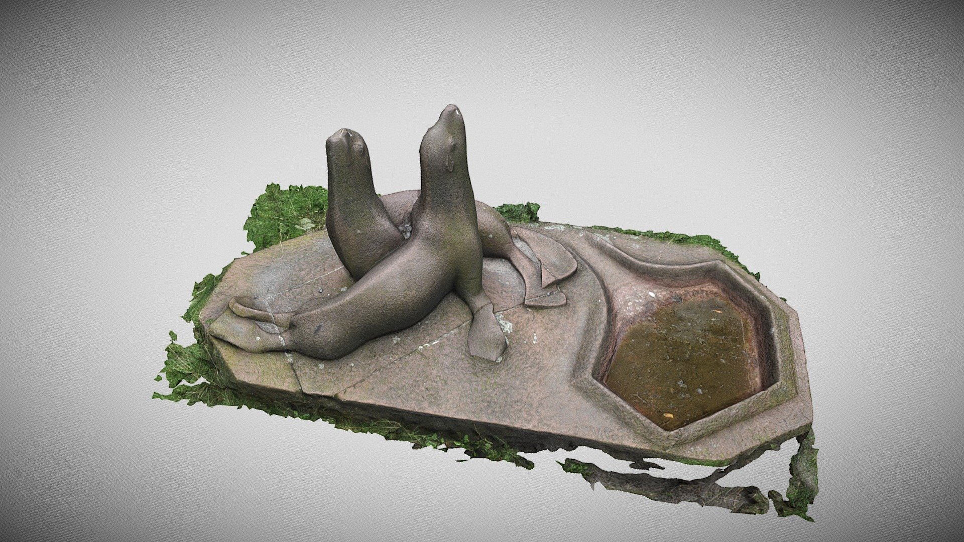 Trinkbrunnen mit zwei Seelöwen — Sketchfab embed 3D viewer
