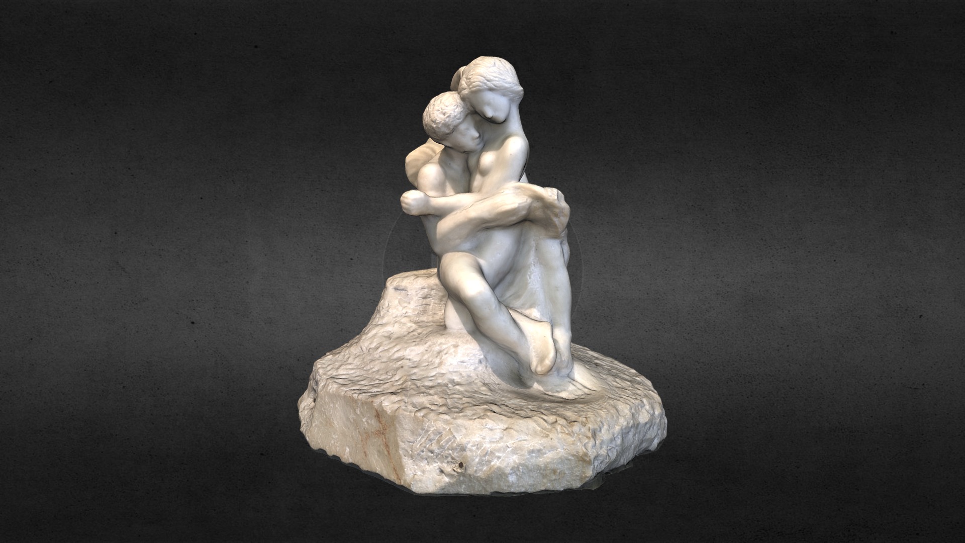 3D model Cupid and Psyche, Auguste Rodin - This is a 3D model of the Cupid and Psyche, Auguste Rodin. The 3D model is about a statue of a naked man.