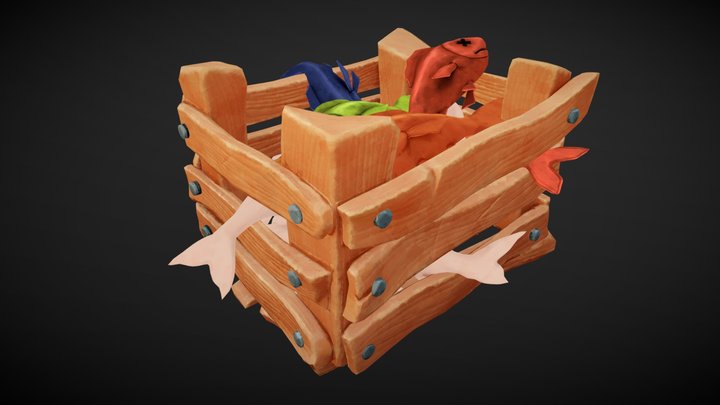 Box of fishes 3D Model