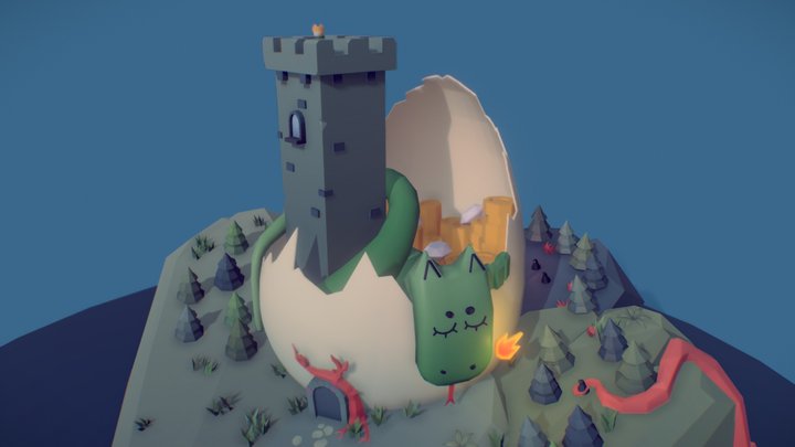 Dragon's Egg Island 3D Model