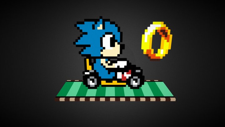 SMK078 - Super Pixel Kart Sonic the Hedgehog 3D Model