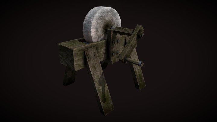 Asset03 Medieval Grindstone 3D Model