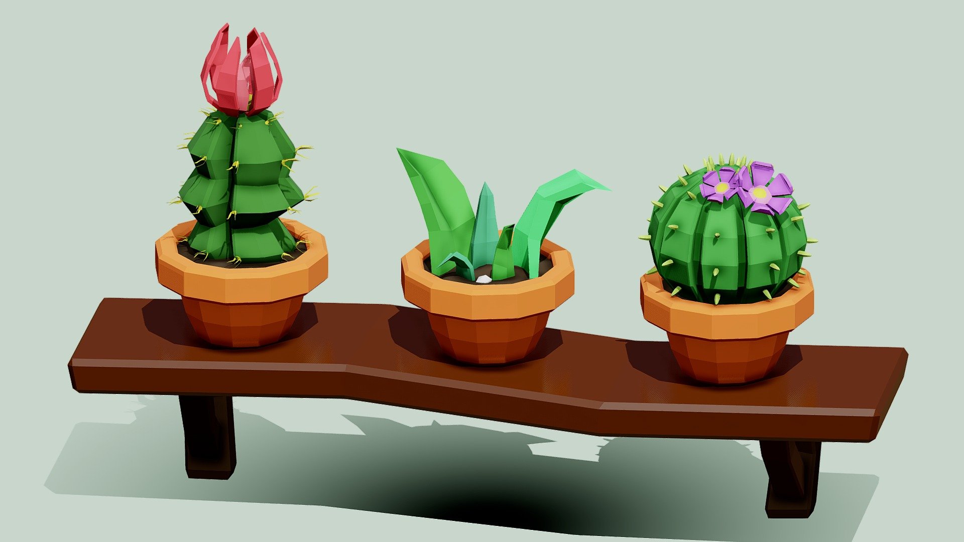 Low Poly Mini Succulent Collection - Download Free 3d Model By Ak 