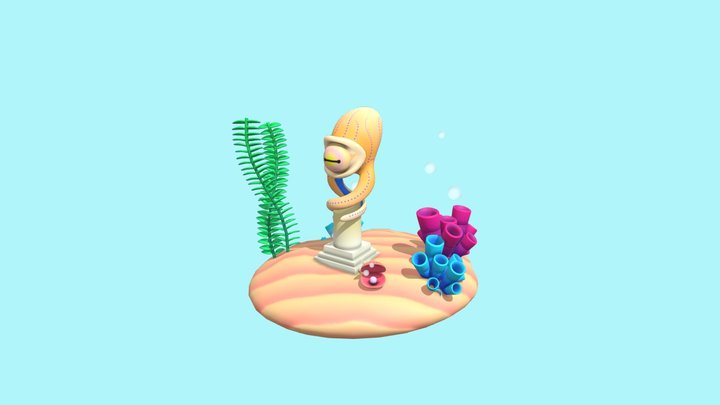 Aquatic Reef Diorama 3D Model