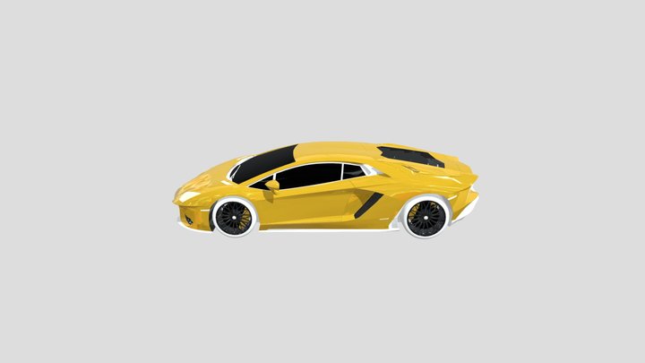 Lamborghini Aventador Yellow 3D Model