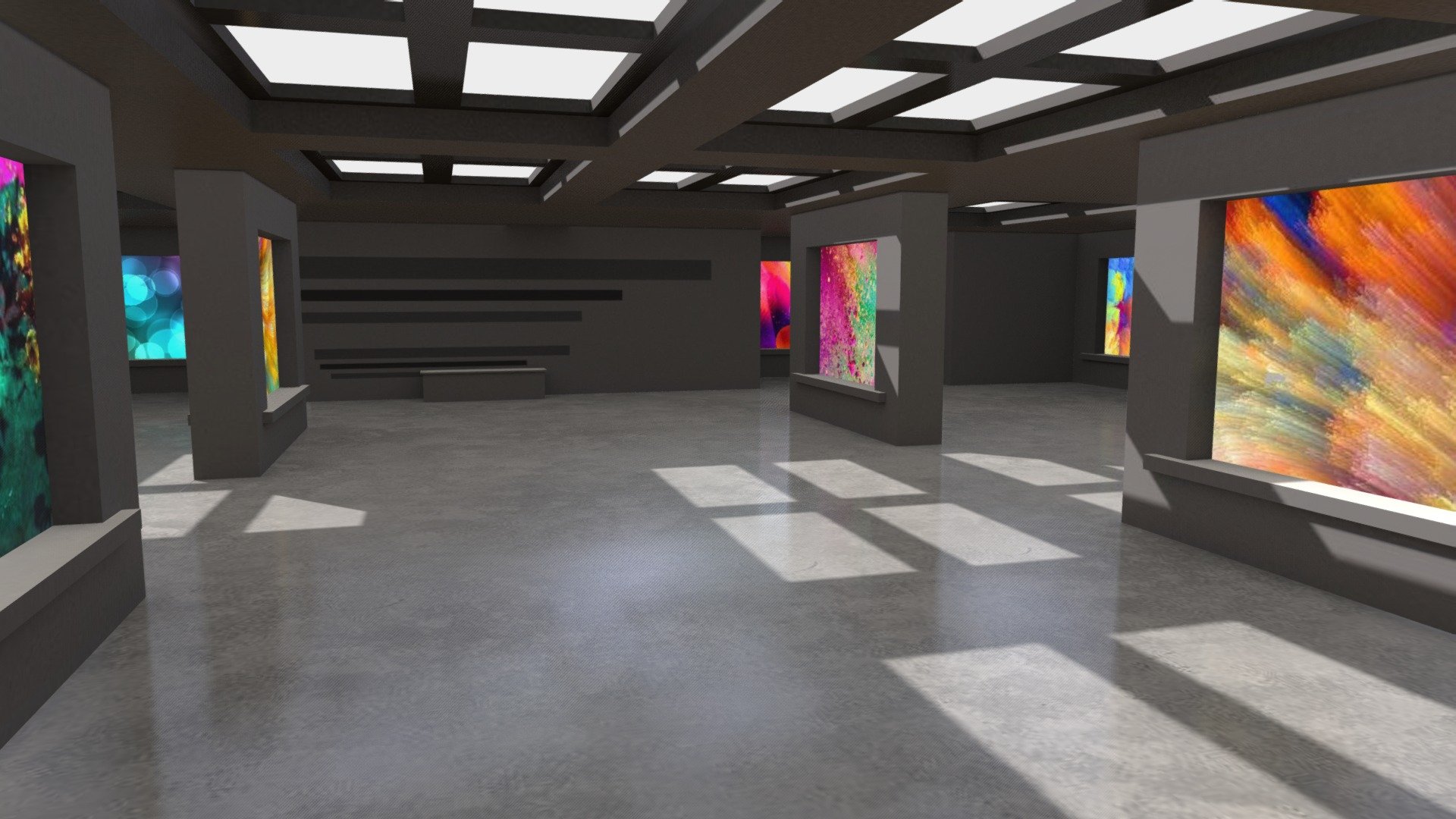 VR Art Gallery Showcase Presentation Room Buy Royalty Free 3D model
