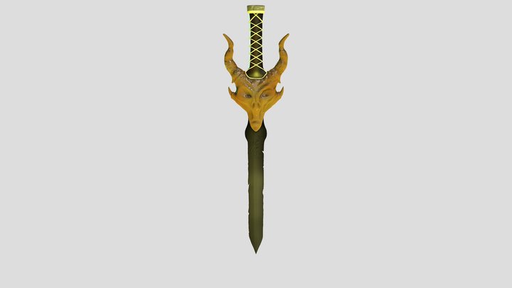 Golden demon sword 3D Model