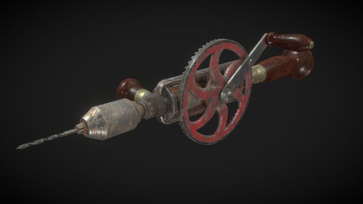 Hand Drill Game Ready Asset Study 3D Model