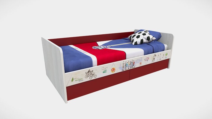 Кровать Актив-1 3D Model