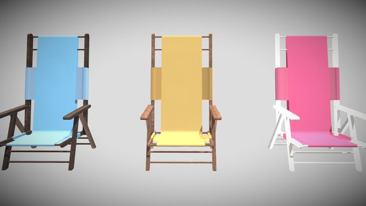 Cushion Folding Chair - 3D Model by dcbittorf