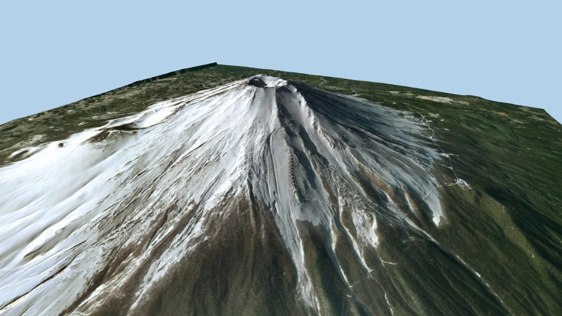 3D model Volcano Mountains – Mount Fuji - This is a 3D model of the Volcano Mountains - Mount Fuji. The 3D model is about a large rock with a hole in it.