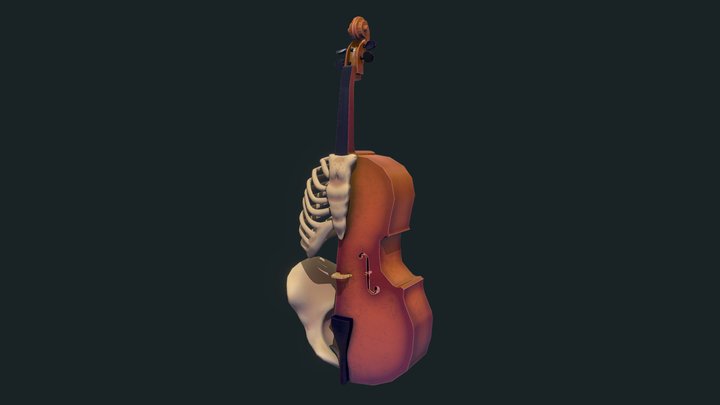Skeleton Cello 3D Model