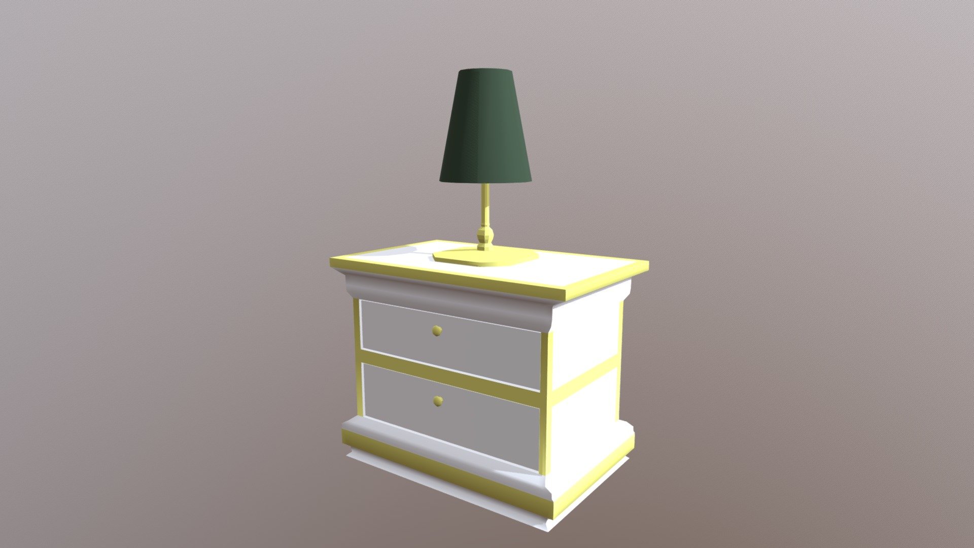 Low poly "Expensive" Nightstand with lamp 3D model by lazereye57
