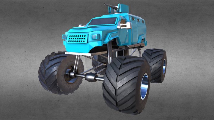 Terradyne Gurkha Monster Truck Game Model 3D Model