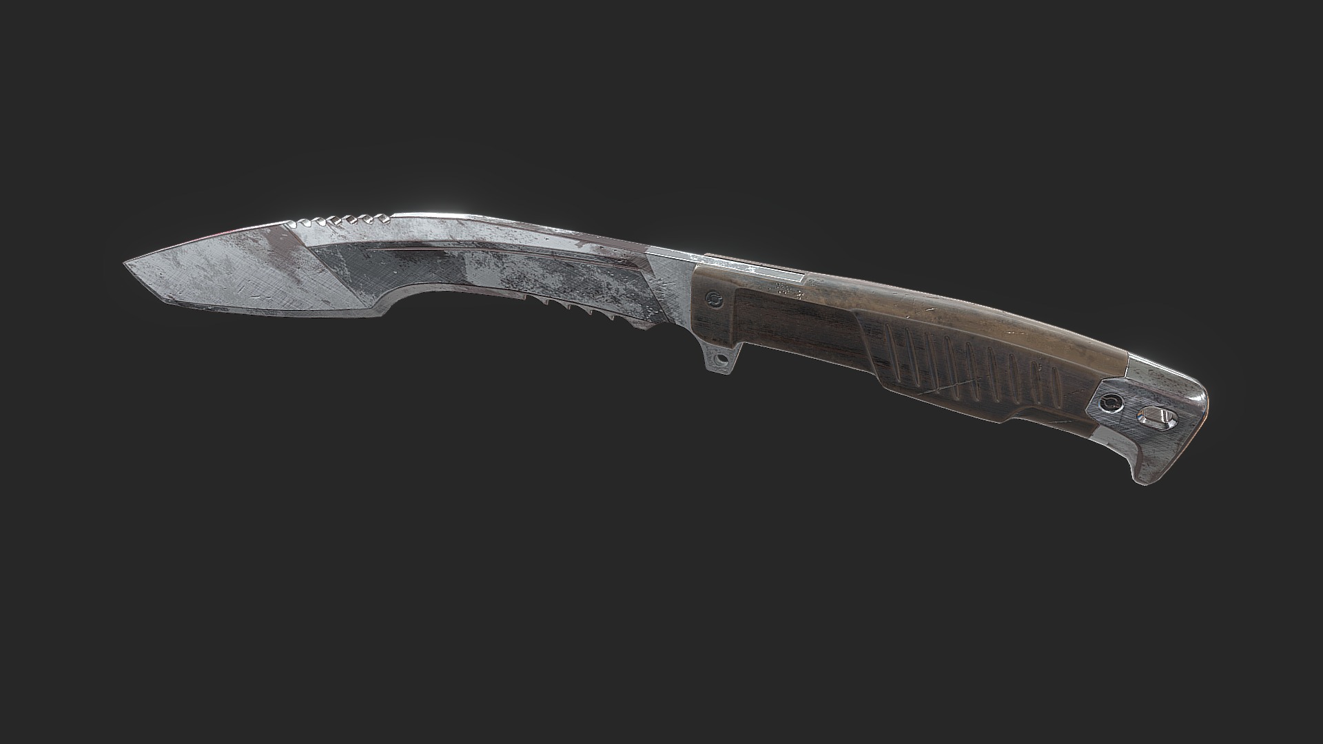 3D model Blade - This is a 3D model of the Blade. The 3D model is about a silver and black knife.