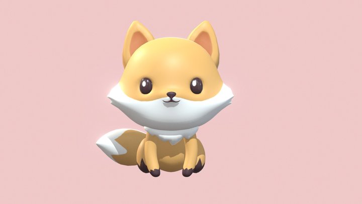 Cute Fox 3D Model