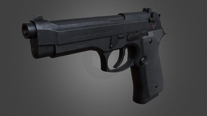 Beretta 92 Pistol 3D Model