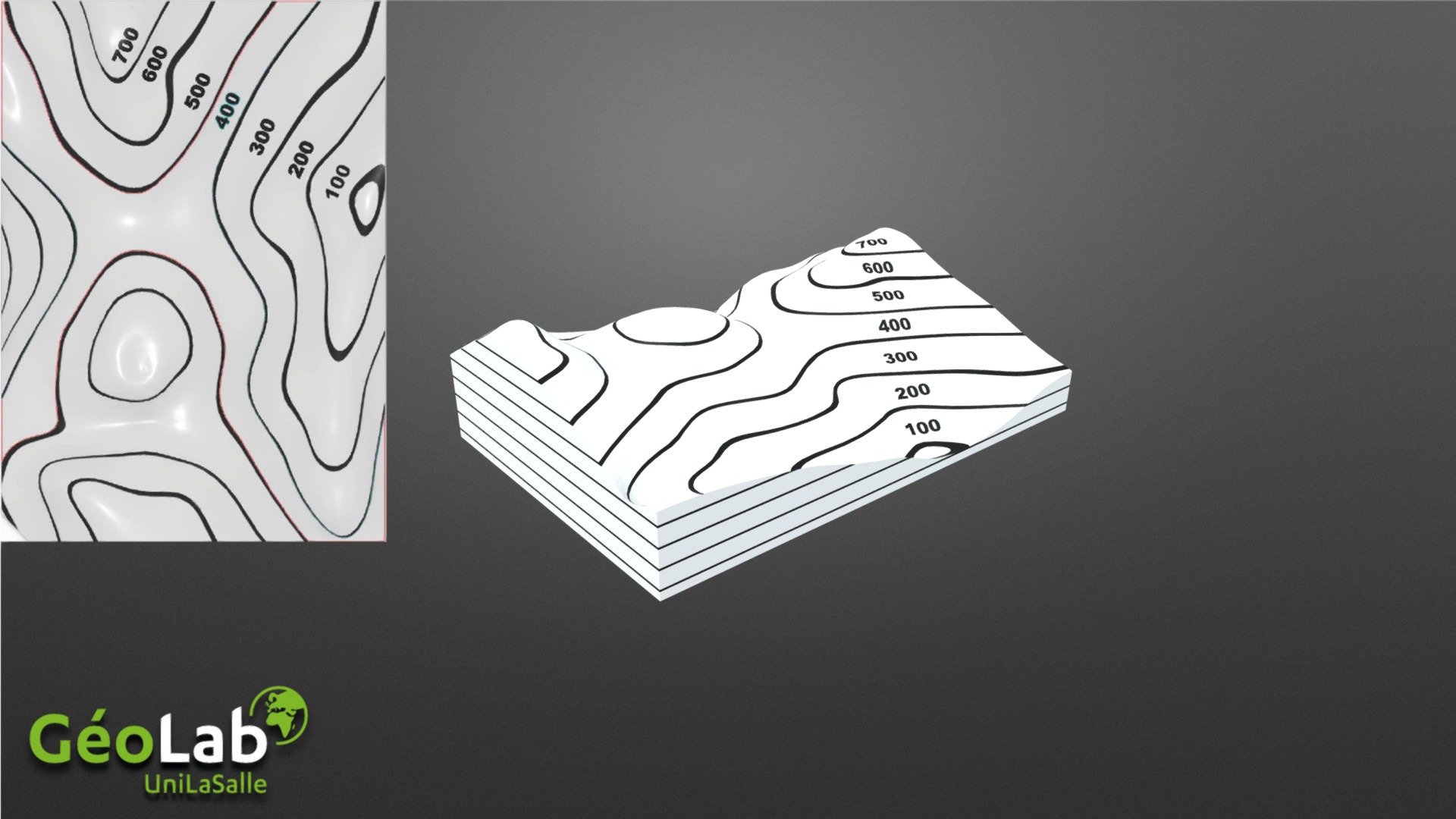 Notion De Courbes De Niveaux Ou Isohypses 3d Model By Géolab Unilasalle Geolabunilasalle