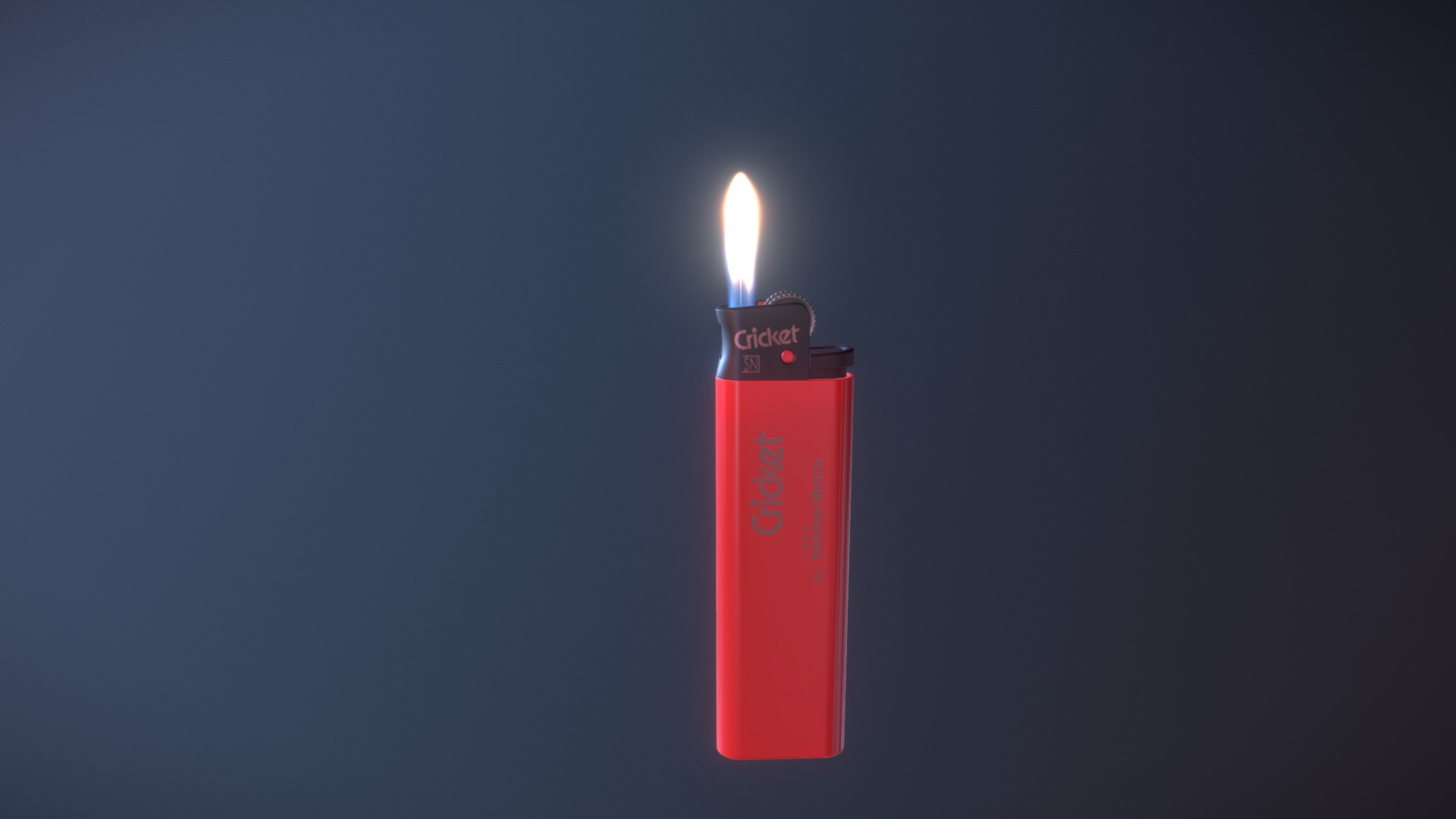 3D model Lighter with parts - This is a 3D model of the Lighter with parts. The 3D model is about a red lighter with a flame.