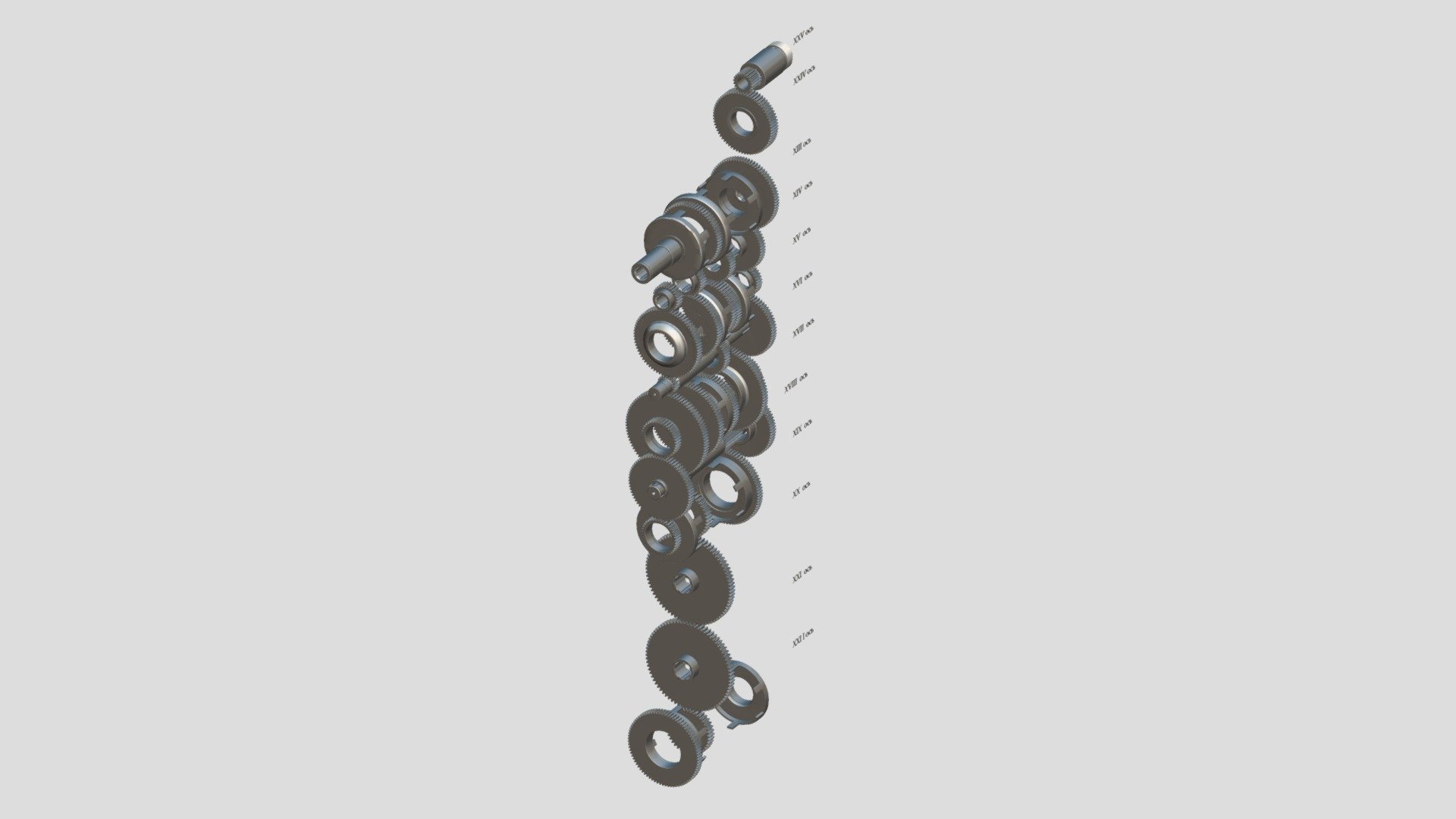 Кинематика коробки подач станка 1512-1525 — Sketchfab embed 3D viewer