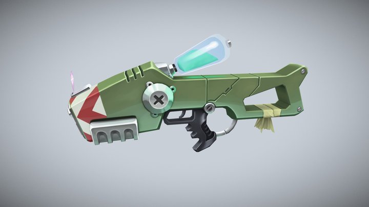 Handpainted SciFi Gun 3D Model