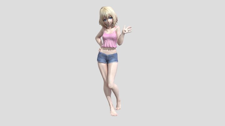 CUTE ANIME GIRL FREE 3D Model