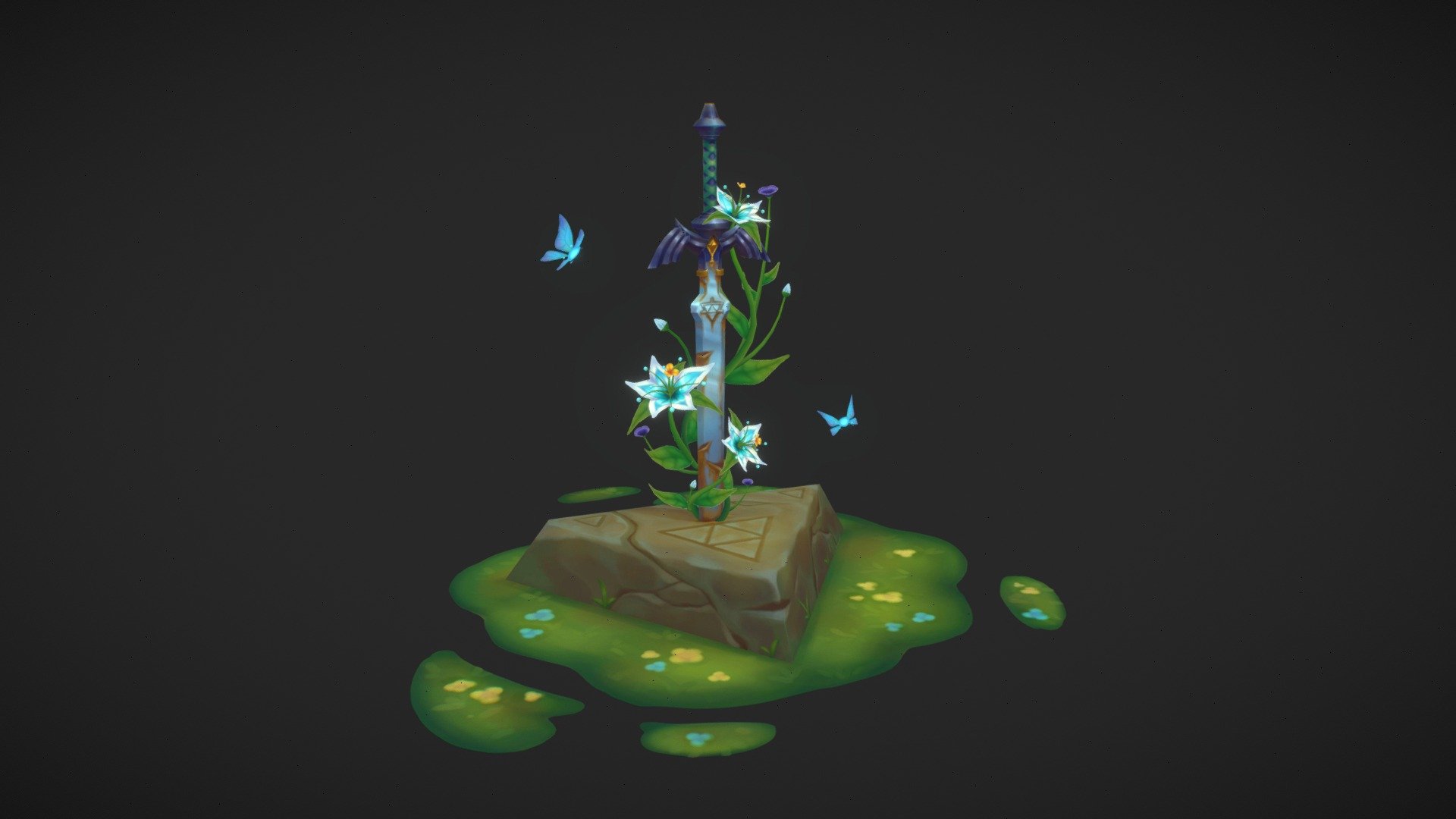 Link's Master Sword from "The Legend of Zelda" 3D model by kuroaozora