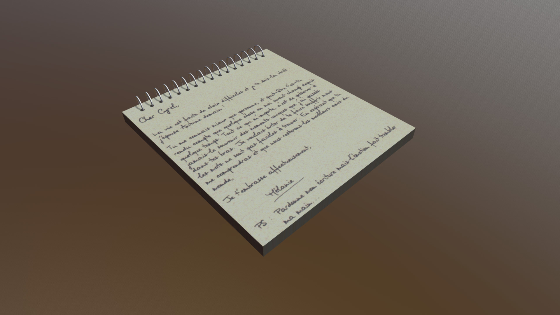 3D model Notebook - This is a 3D model of the Notebook. The 3D model is about text, letter.