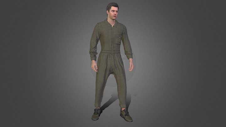 Man in Overall 2 - Rigged 3D Model