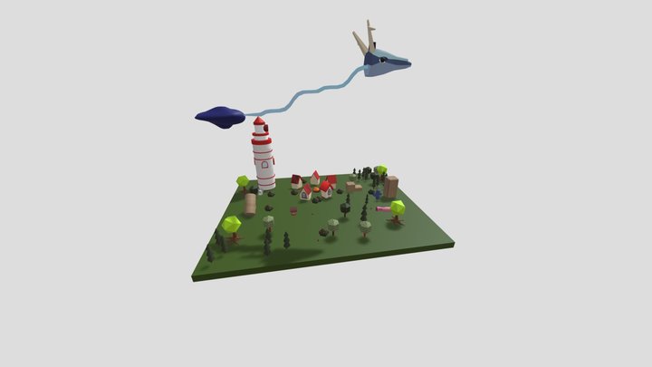 Final Zelda Blockout Scene. 3D Model