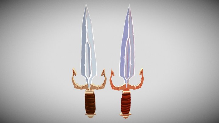 Handpainted dagger tests 3D Model