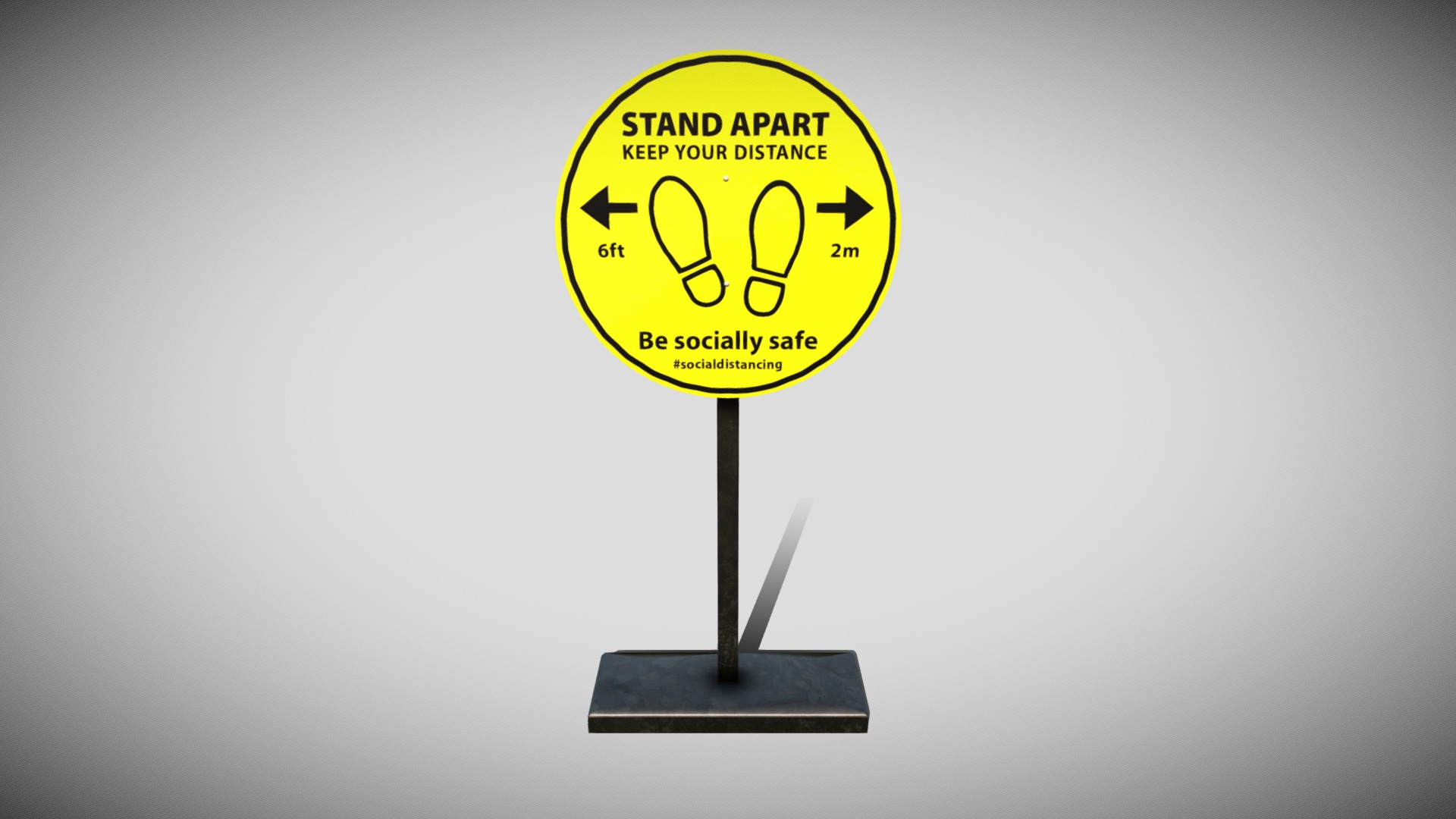 3D model Social Distancing signage - This is a 3D model of the Social Distancing signage. The 3D model is about shape.