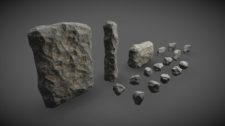 Procedural Rocks - Low Poly 3D Model