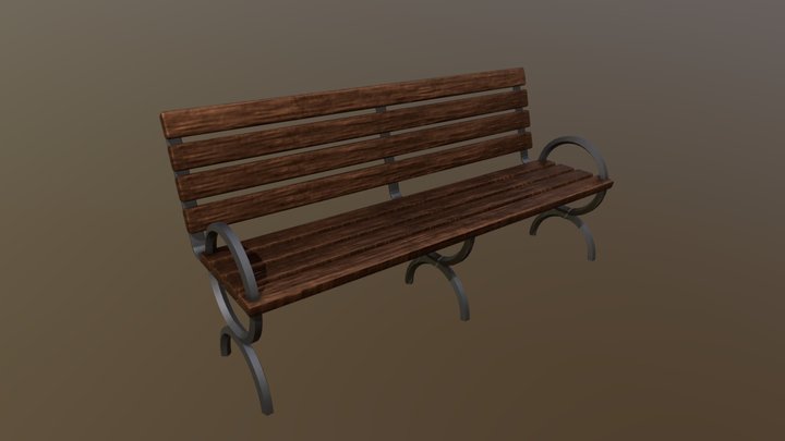 Simple Park Bench 3D Model