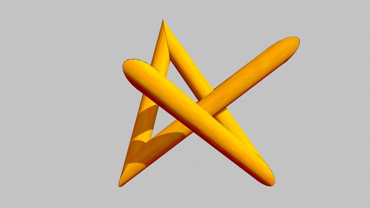 trefoil knot (bamboo) 3D Model