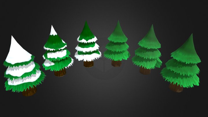 Low Poly Tree Collection 3D Model