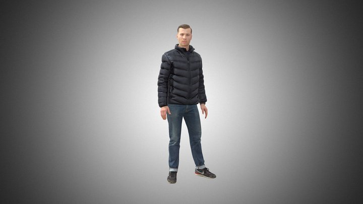 Human Male Casual Winter Rigged 3D Model
