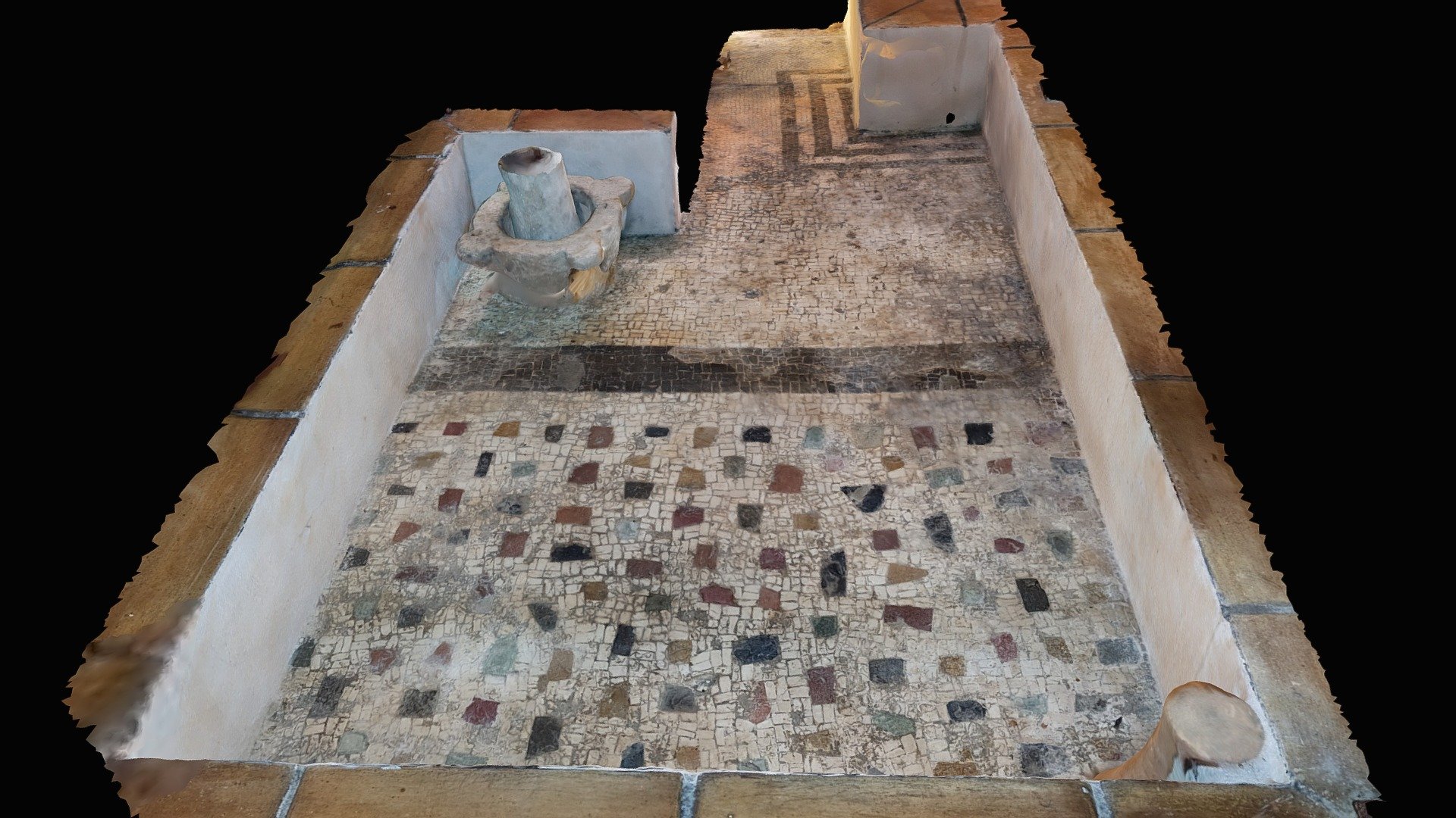 Roman mosaic in the restaurant "i Trioni", Italy