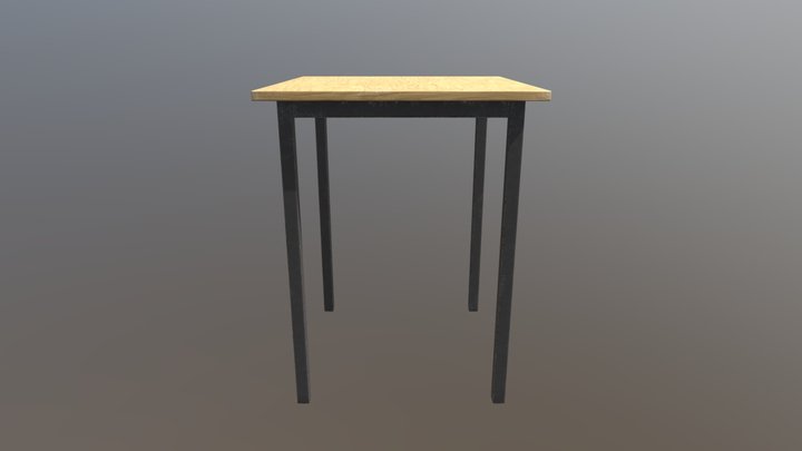 600x600 School Desk 3D Model
