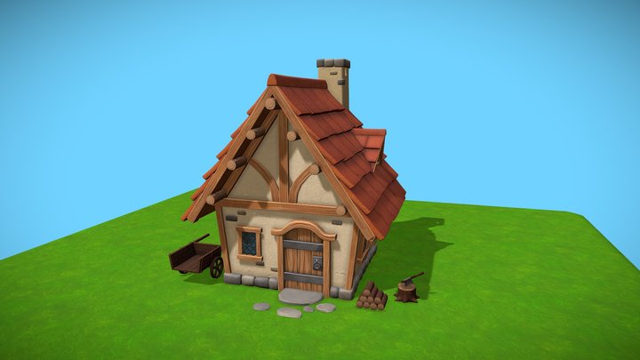 Low Poly Medieval Town Pack V1 3D Model