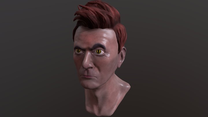 Bust of David Tennant as Crowley from Good Omens 3D Model