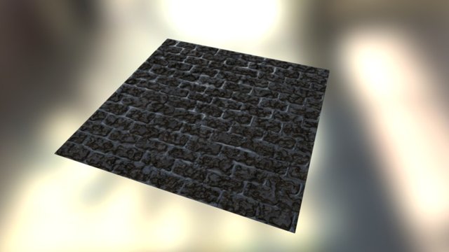 stone Road in a rainy environment 3D Model