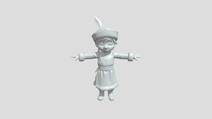 Child in traditional outfit 3D Model
