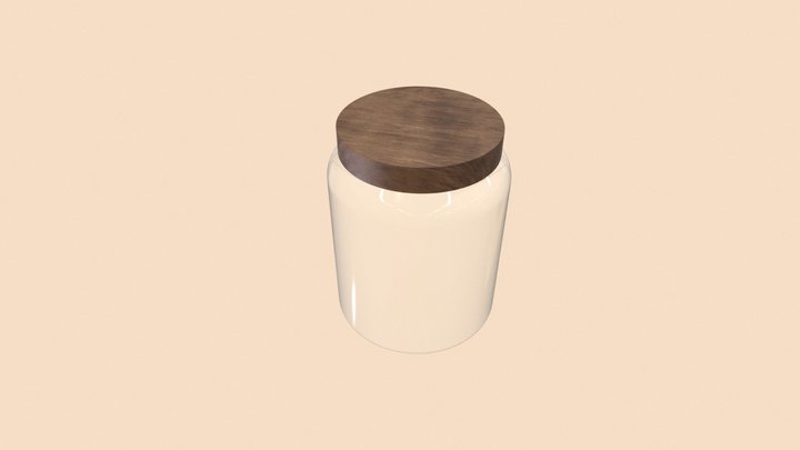 Glass Jar With Wooden Cover 3D Model