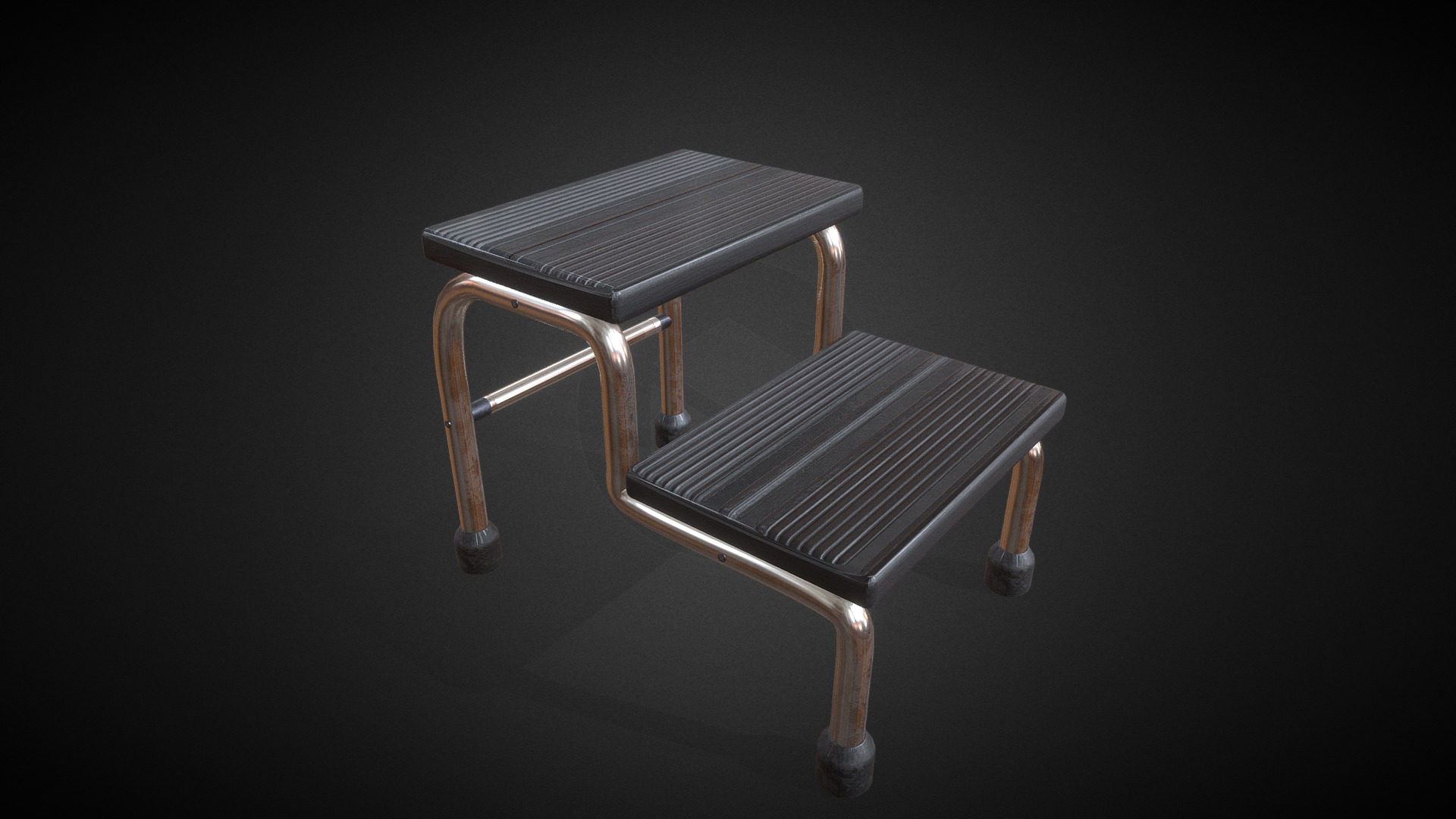 3D model Marche_pied - This is a 3D model of the Marche_pied. The 3D model is about a chair with a table.